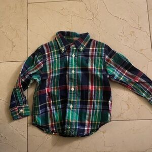 Ralph Lauren toddler boys plaid long sleeved shirt